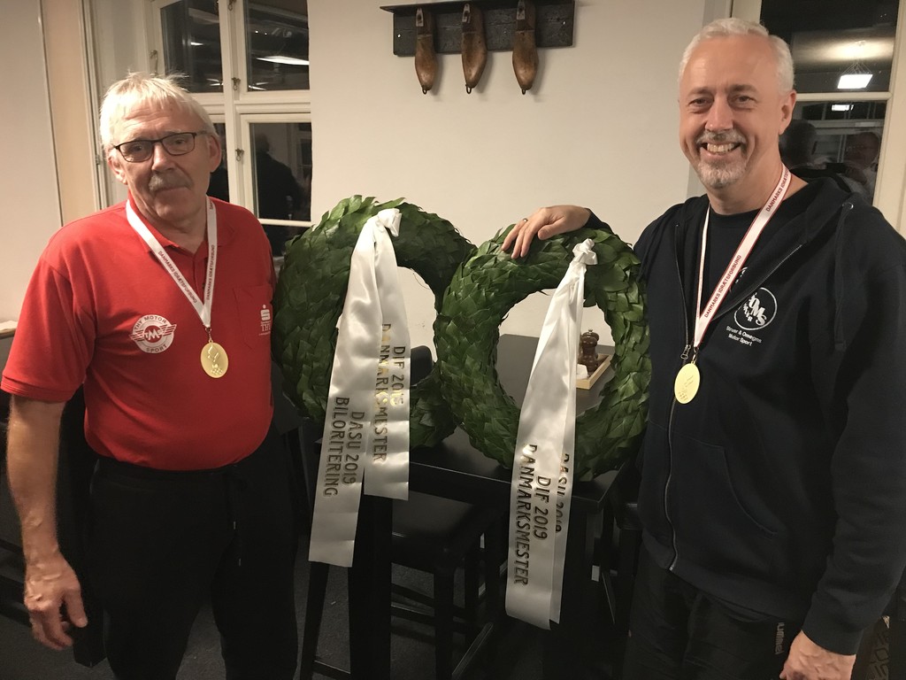 Børge Holm (tv.) og Jørn Mørup vandt DM-guld for 6. gang i træk og 8. gang i alt, selv om det kun blev til en 2. plads i finaleløbet